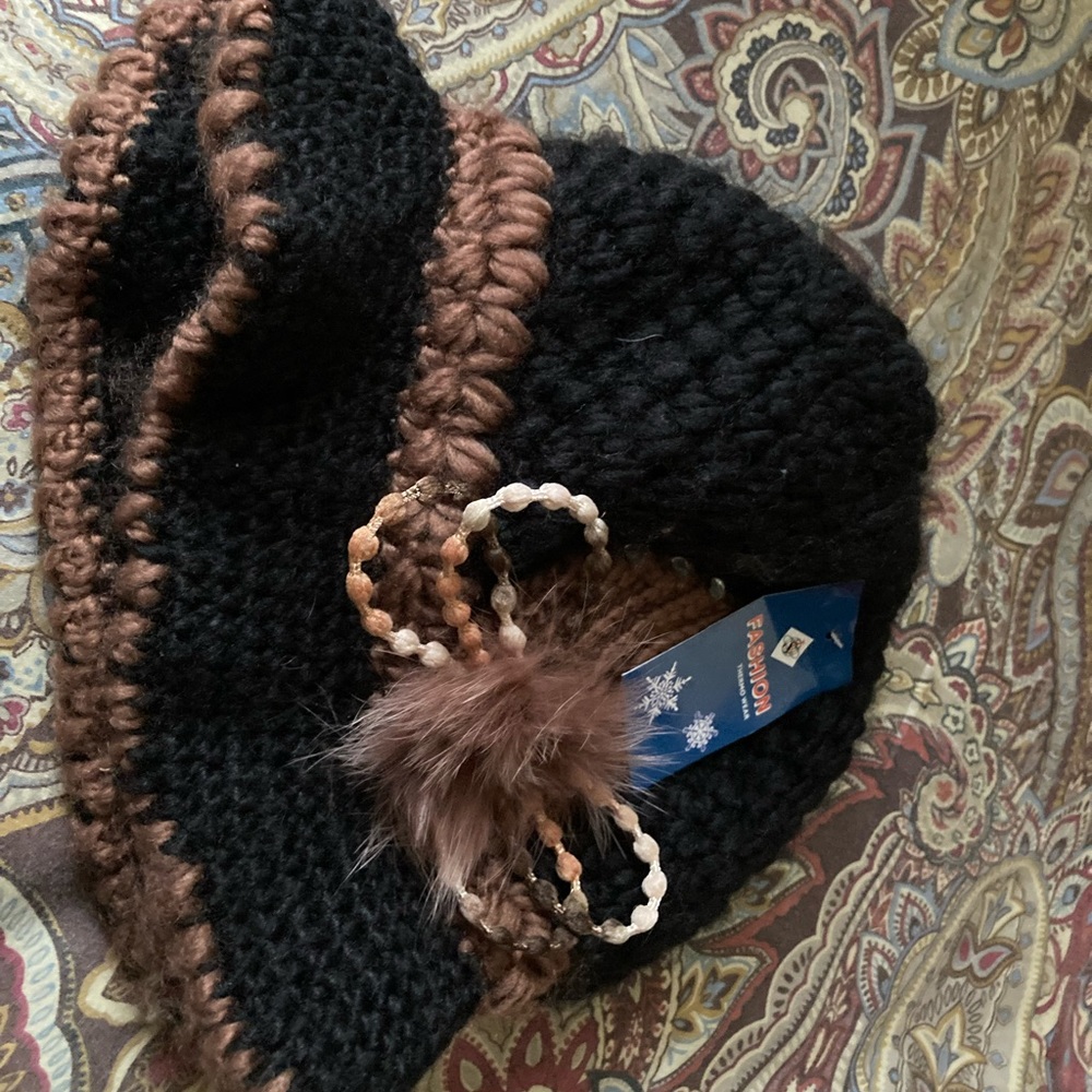 Crochet black hat